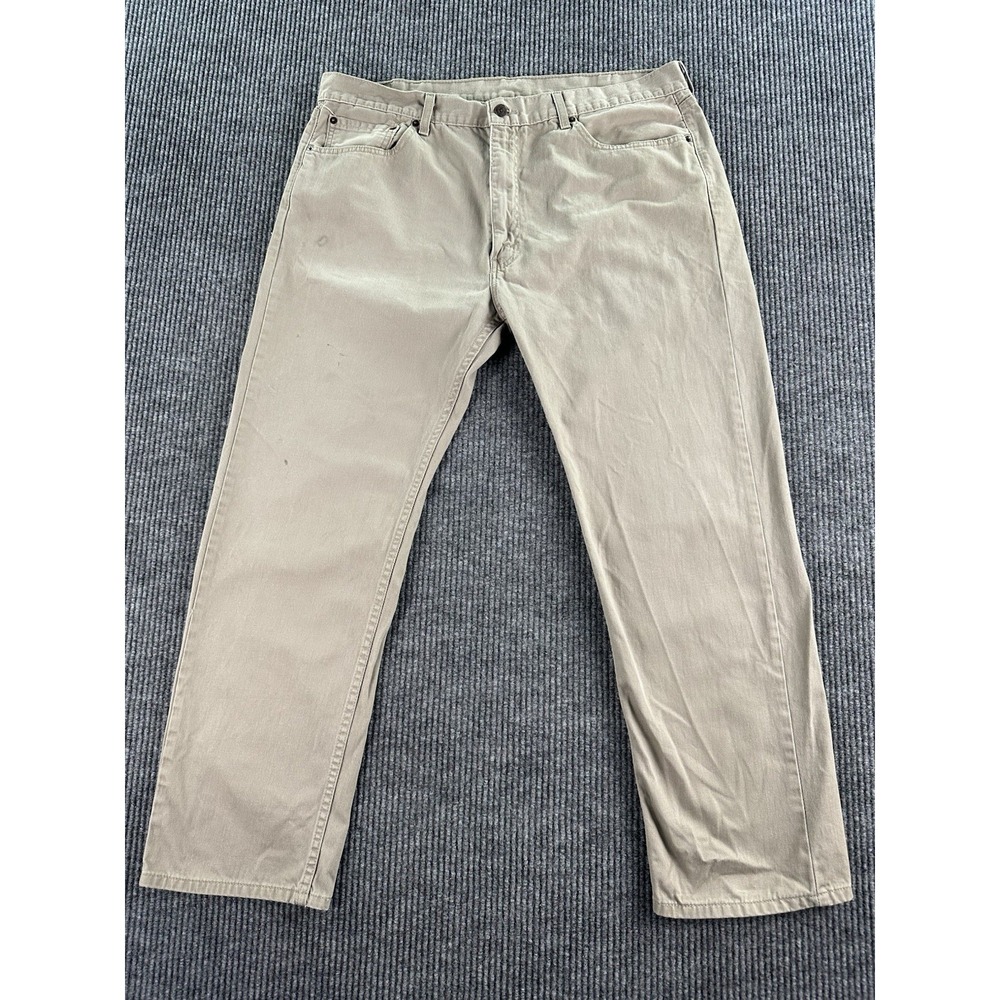 Levis 505 Jeans Men 40x30 Beige Denim Relaxed Fit Straight Classic Medium Wash